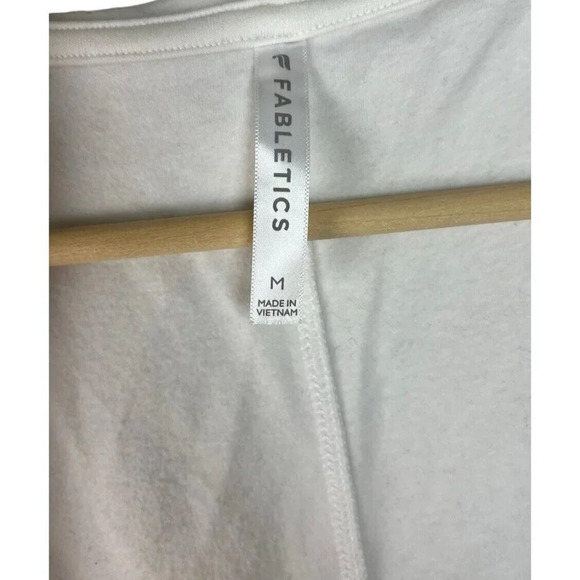 Fabletics Hannah Vest White Size Medium Hoodie Stretch Sleeveless Women’s - Picture 5 of 8